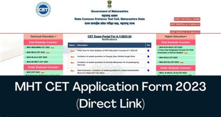 MHT CET Application Form 2022 - 2023 Online Registration at dtemaharashtra.gov.in